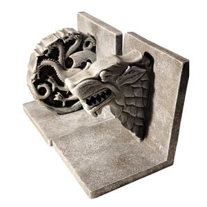 Game of Thrones House of Stark Direwolf Bookends HBO Dark Horse Collectible Gray